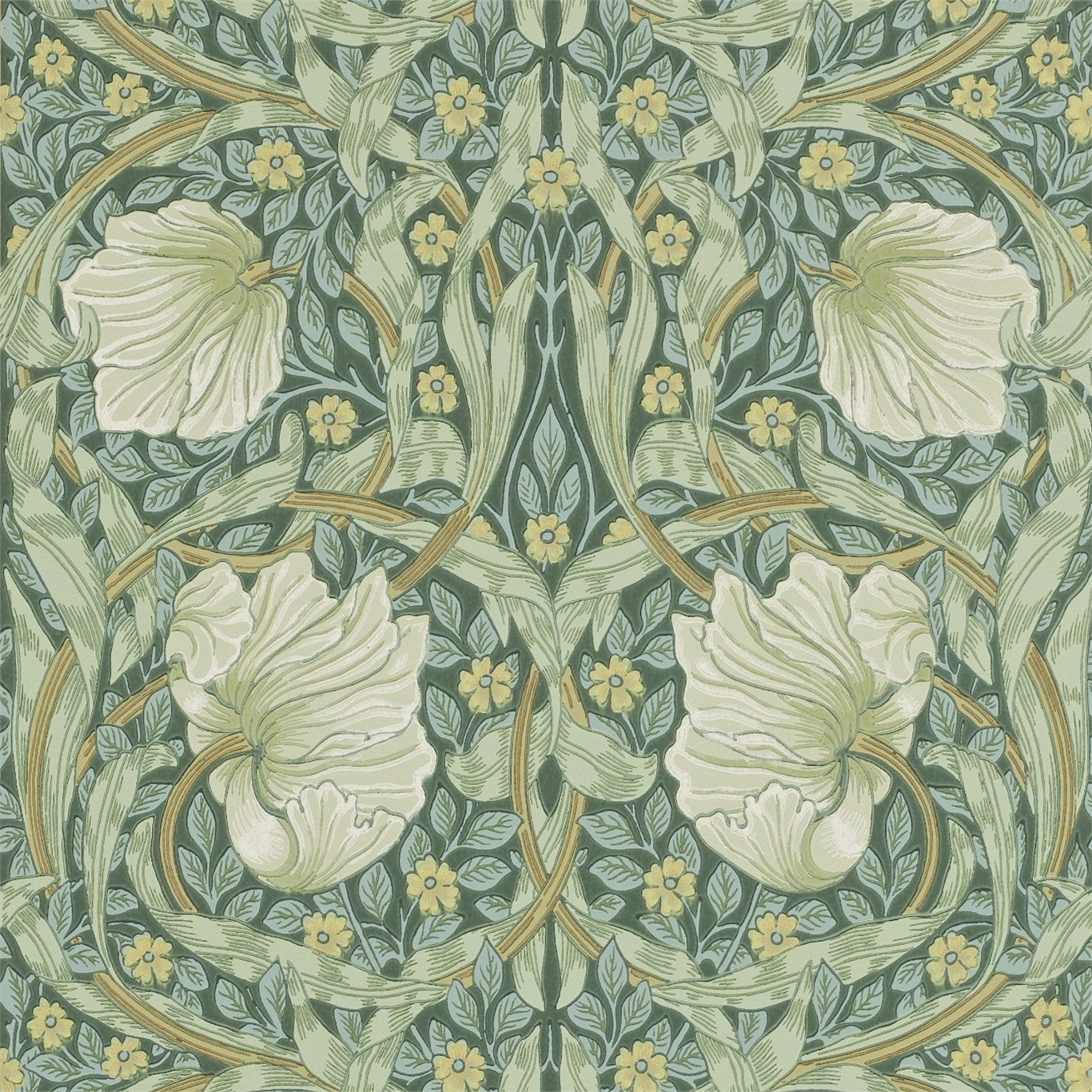 William Morris tapet Pimpernel grön