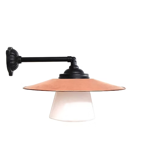 Fasadlampa med 40 cm rak 90° arm - Kulturbelysning Stationslampa