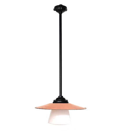 Fasadlampa med nedåtriktad 80 cm arm och opalglas - Kulturbelysning Stationslampa