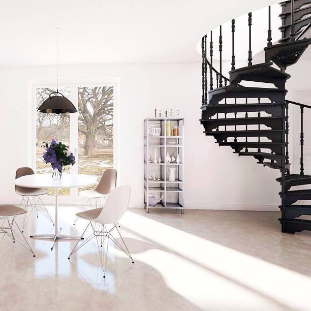 Måttanpassad spiraltrappa i stål