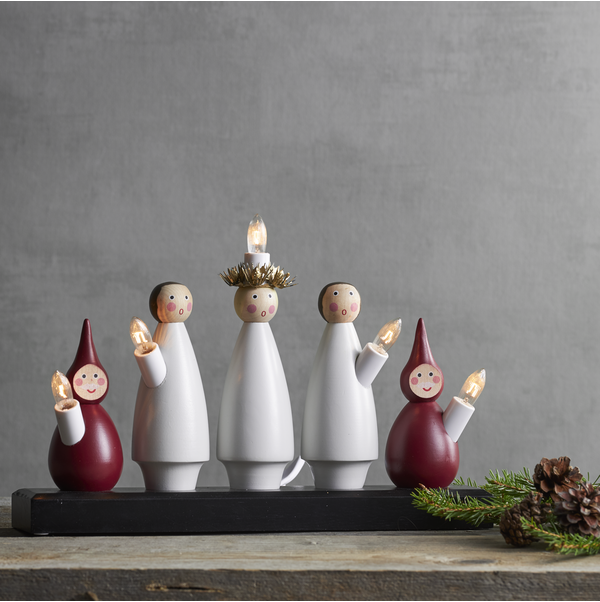 Adventsleuchter, Lucia-Chor mit Elfen