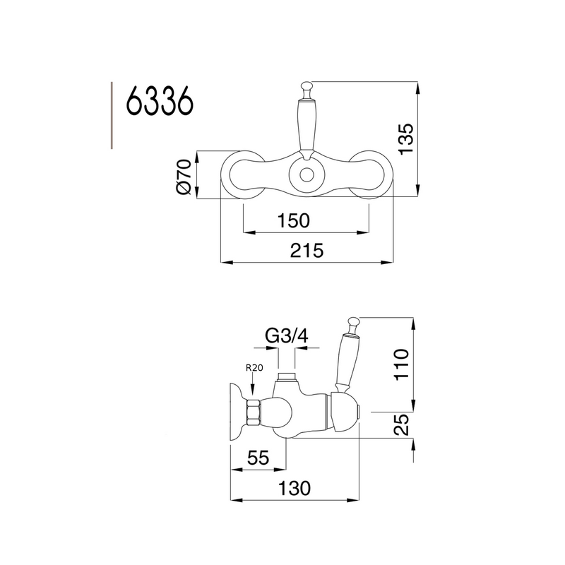 Duschblandare Oxford krom