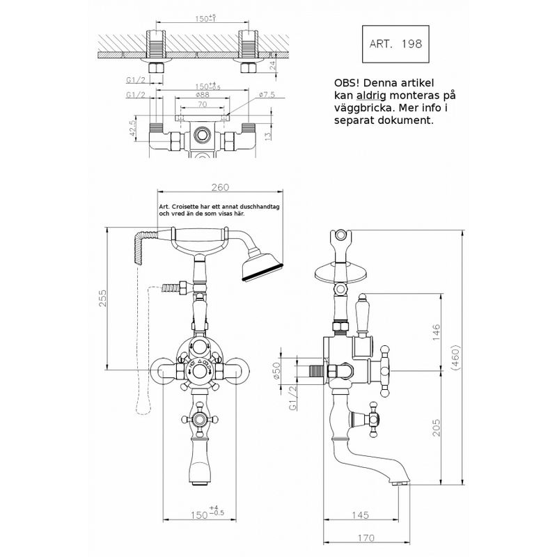 Badkarsblandare Victorian 198