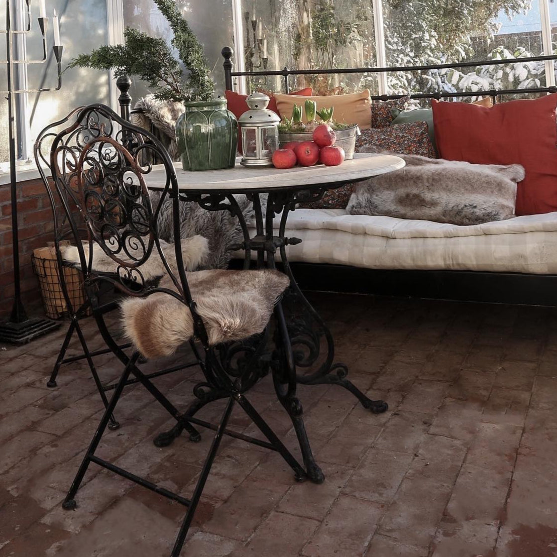 Cafébord Mölle runt med marmorskiva Ø 800 mm