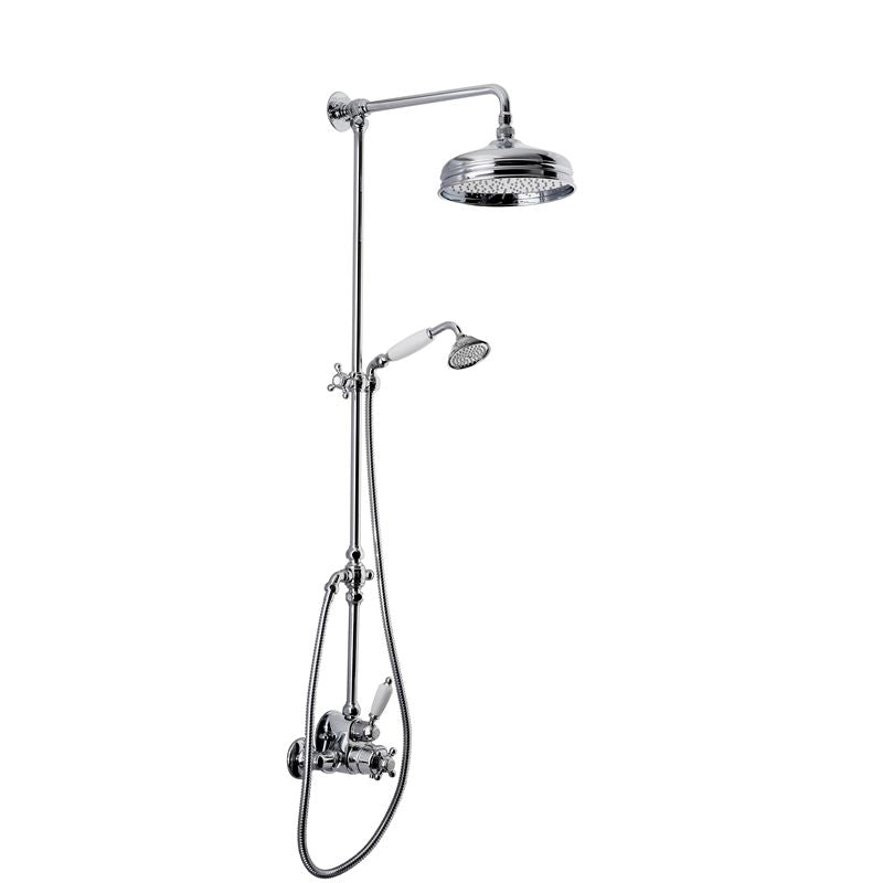 duschset i krom med termostatblandare