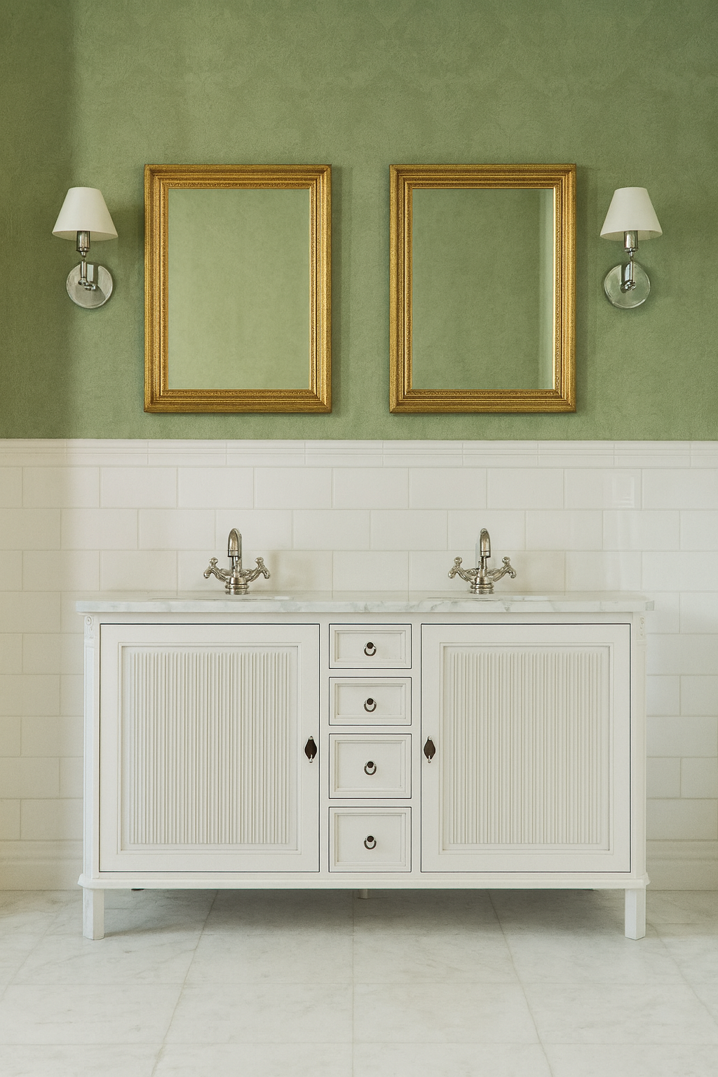 Kommod Fredman dubbel antikvit