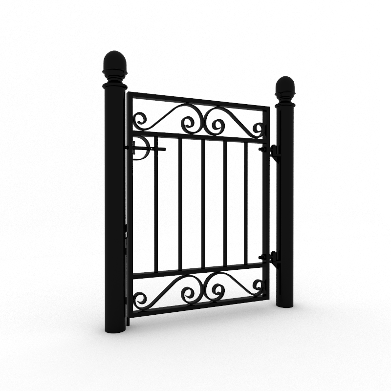 Gottåsa måttanpassad smidesgrind enkel med stolpar