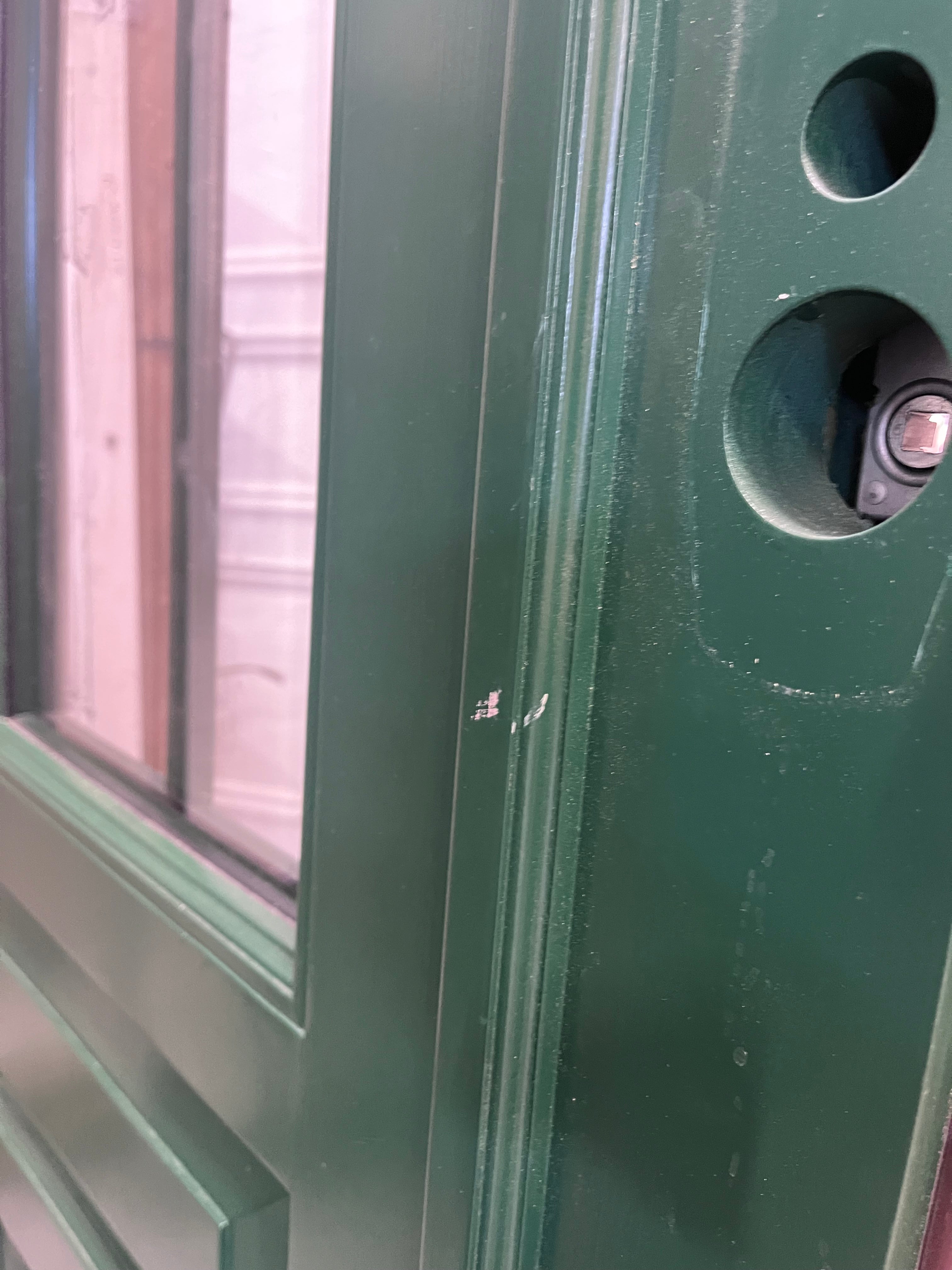 Pardörr ytterdörr vagnsgrön 1270x2080 mm med spröjs (begagnad vara)