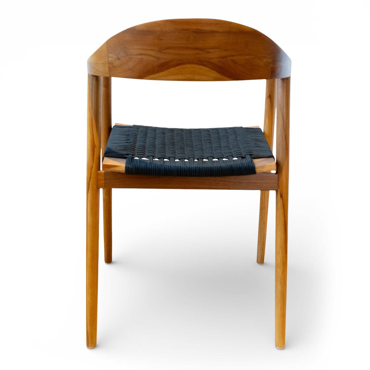Karmstol Jessie i teak flätad sits svart