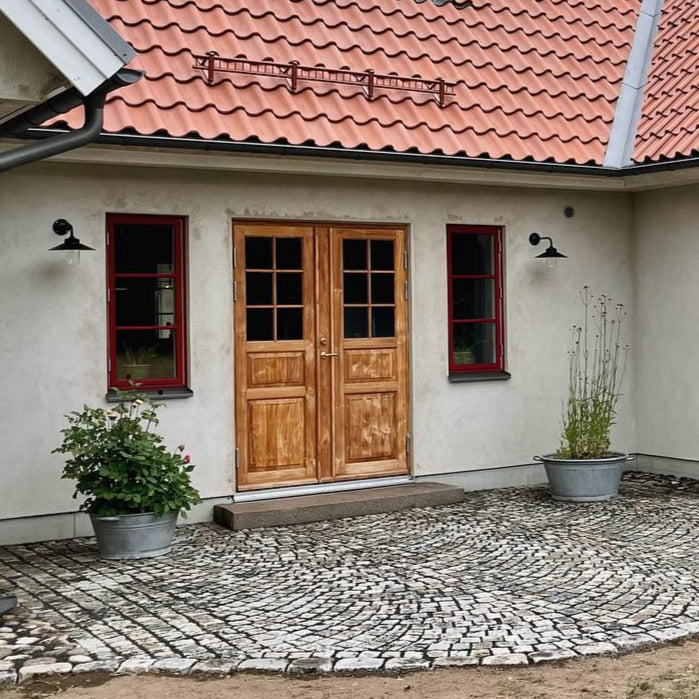 Kivik ytterdörr pardörr oljad teak