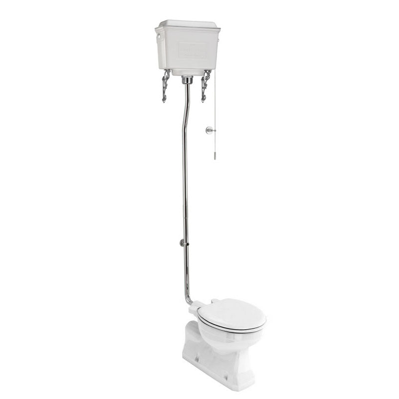 Högspolande toalett s-lås Burlington vit aluminiumcistern