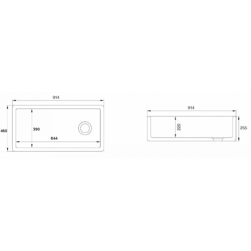 Porzellanspüle Shaws Classic Butler 900