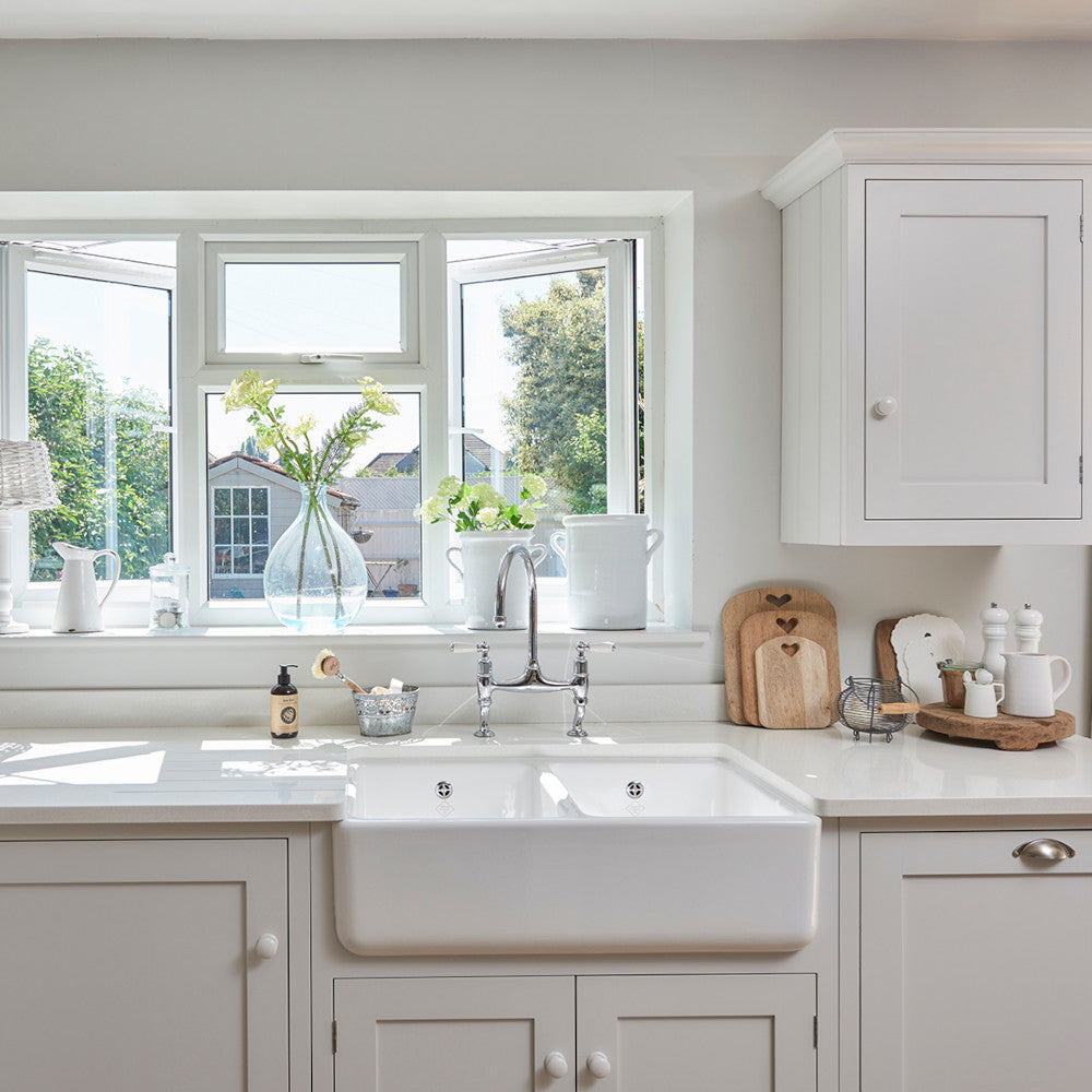 Spülbecken aus Porzellan Shaws Classic Dubbelho 800