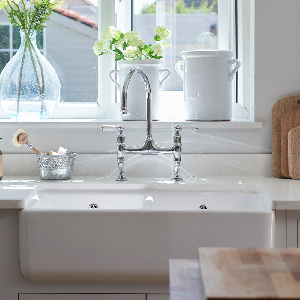 Spülbecken aus Porzellan Shaws Classic Dubbelho 800