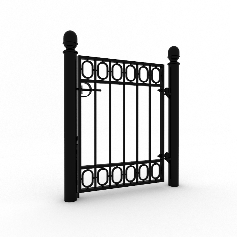 Sofiero smidesgrind enkel med stolpar (lagervara)