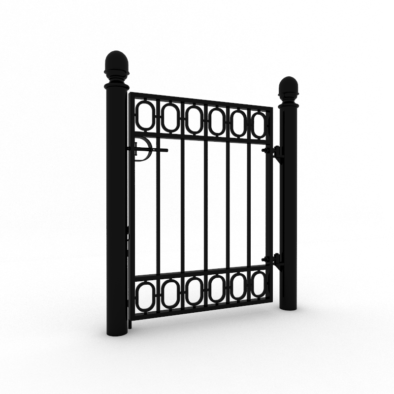 Sofiero måttanpassad smidesgrind enkel med stolpar