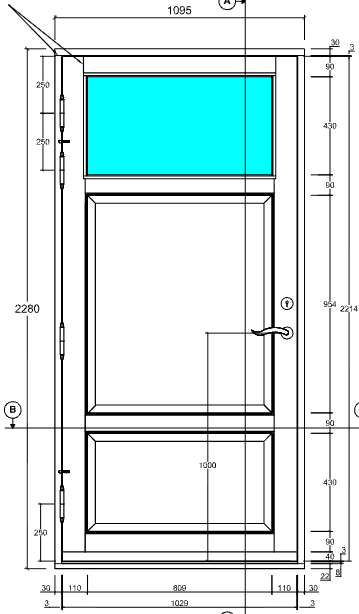 Enkeldörr Kivik 1095x2280 mm engelskt röd (fyndvara)