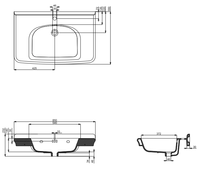 Handfat Burlington Guild 85 cm inkl. kromställning