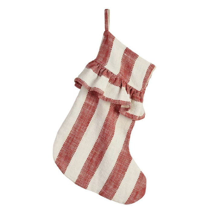 Julstrumpa Ida Rand Röd/Vit