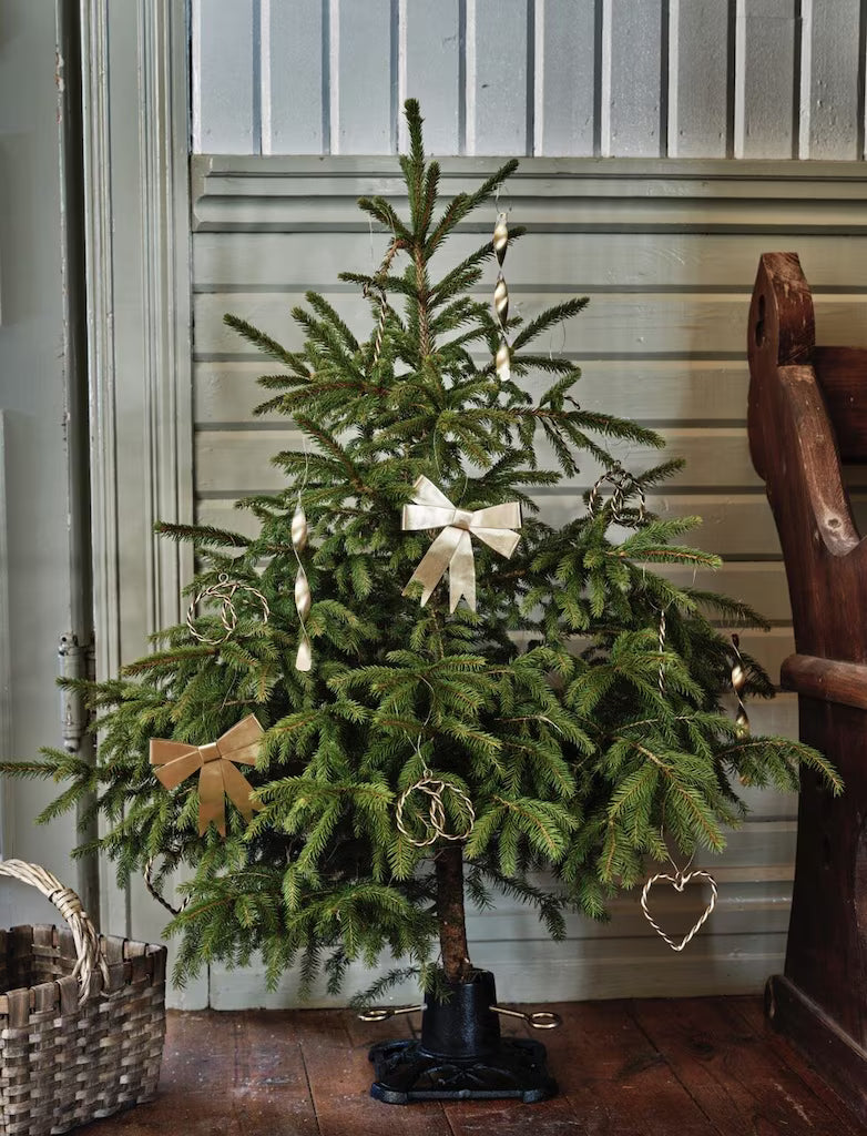 Kleiner Weihnachtsbaumständer aus schwarzem Gusseisen