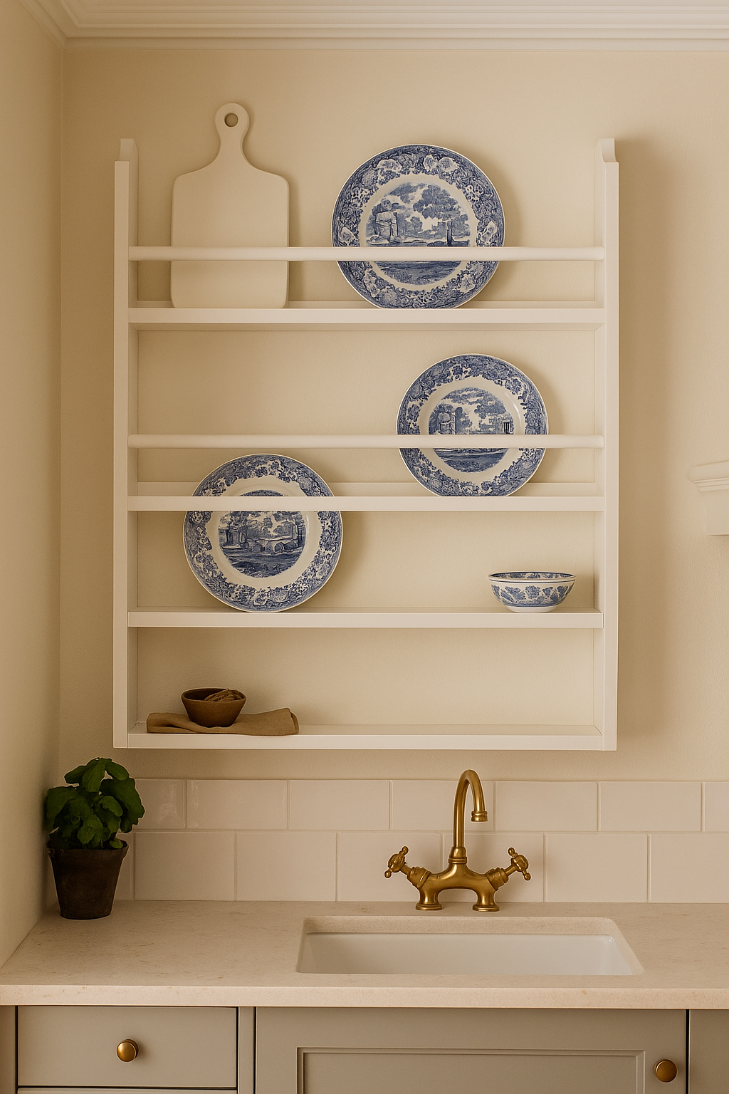 Tallrikshylla Ella i vitt