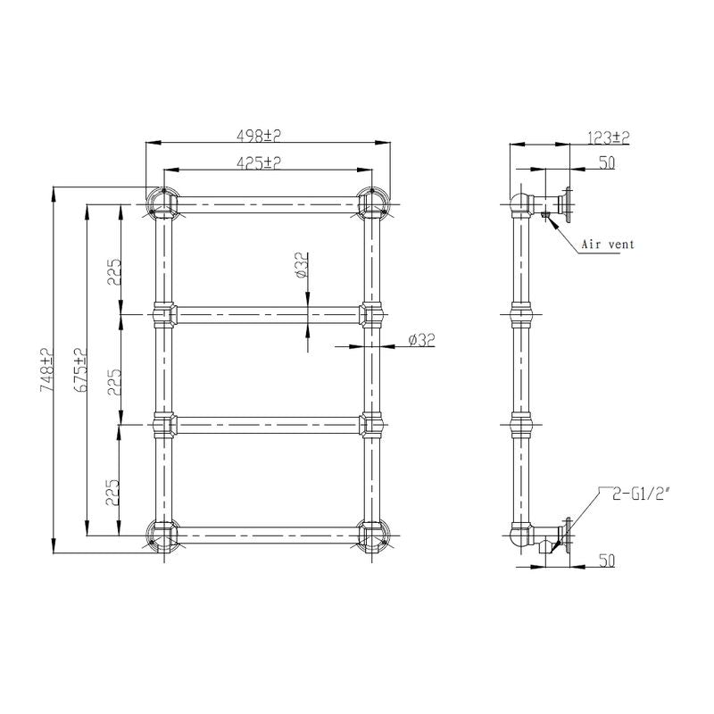 Ventiler till Sophia gammaldags handdukstork