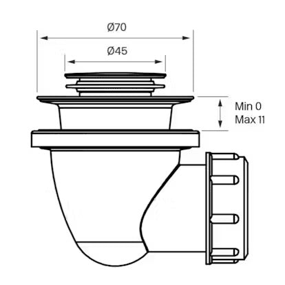 Bottenventil till badkar pop-up mässing