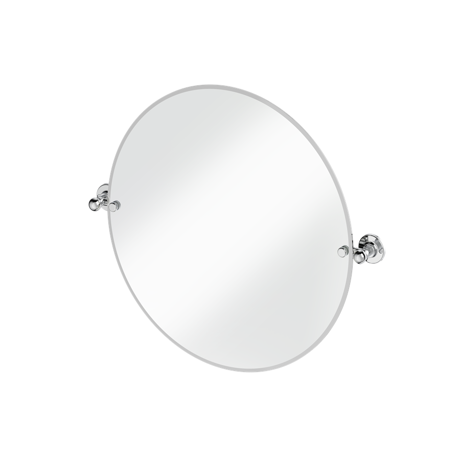 Burlington rund badrumsspegel 60 cm med väggfästen "1850" i krom finish