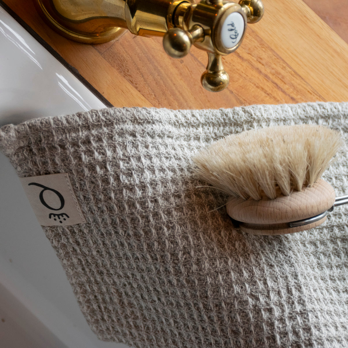 Waffel-Spültuch aus Leinen Qvesarum 26x26 cm