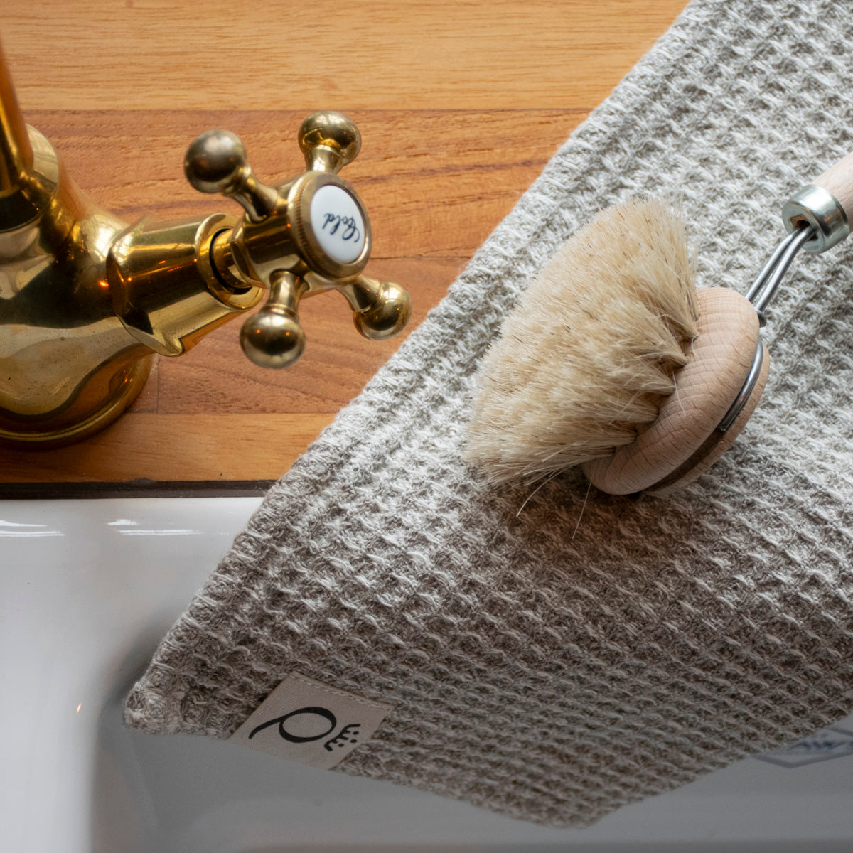 Waffel-Spültuch aus Leinen Qvesarum 26x26 cm