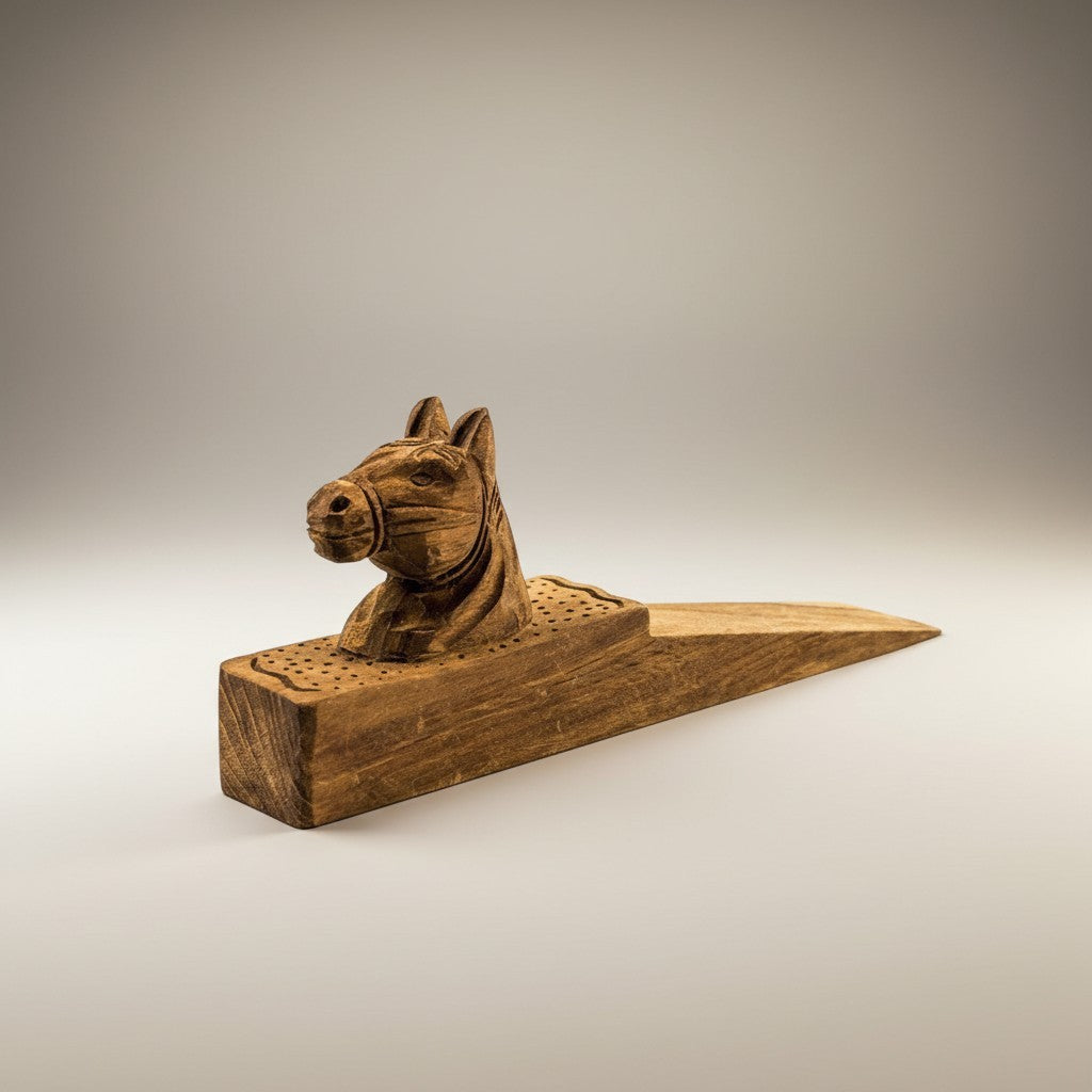Dörrstopp i oljad teak häst