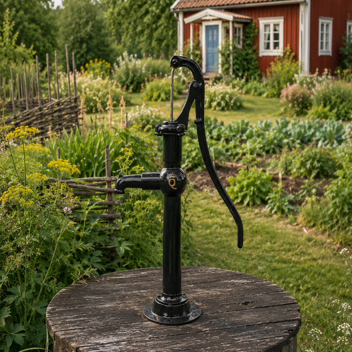 Gårdspump Qvesarum svart manuell pump