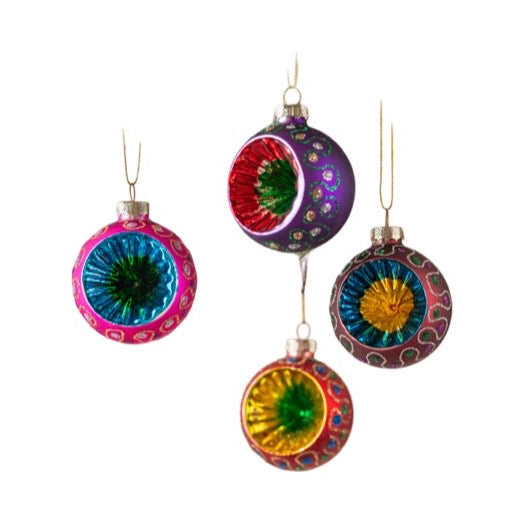 Christbaumkugeln im nostalgischen Stil – 4er-Set