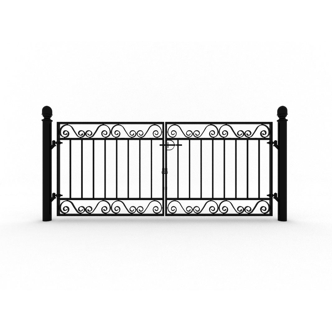 Gottåsa måttanpassad smidesgrind dubbel med stolpar