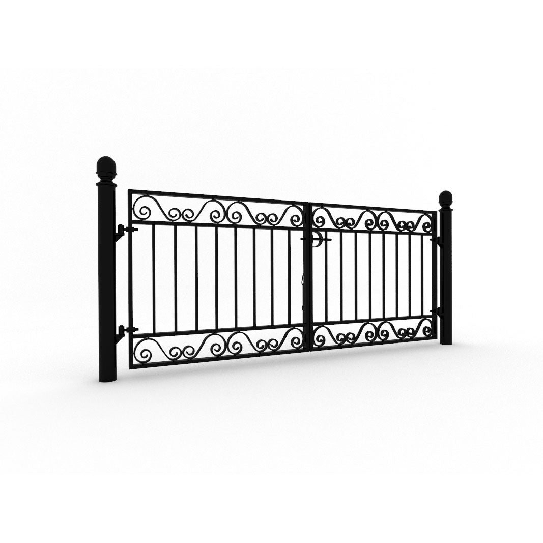 Gottåsa måttanpassad smidesgrind dubbel med stolpar