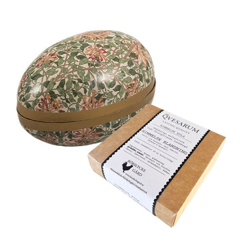 Påskägg med hemkokta kolor William Morris Honeysuckle