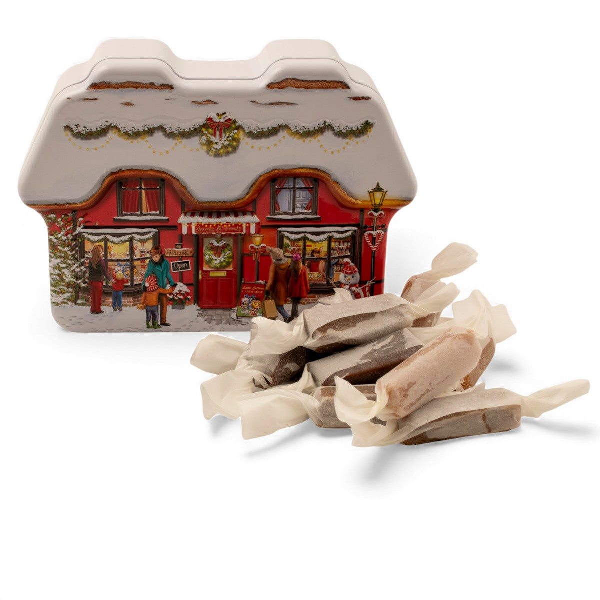 Plåtburk med hemkokta kolor (julblandning)