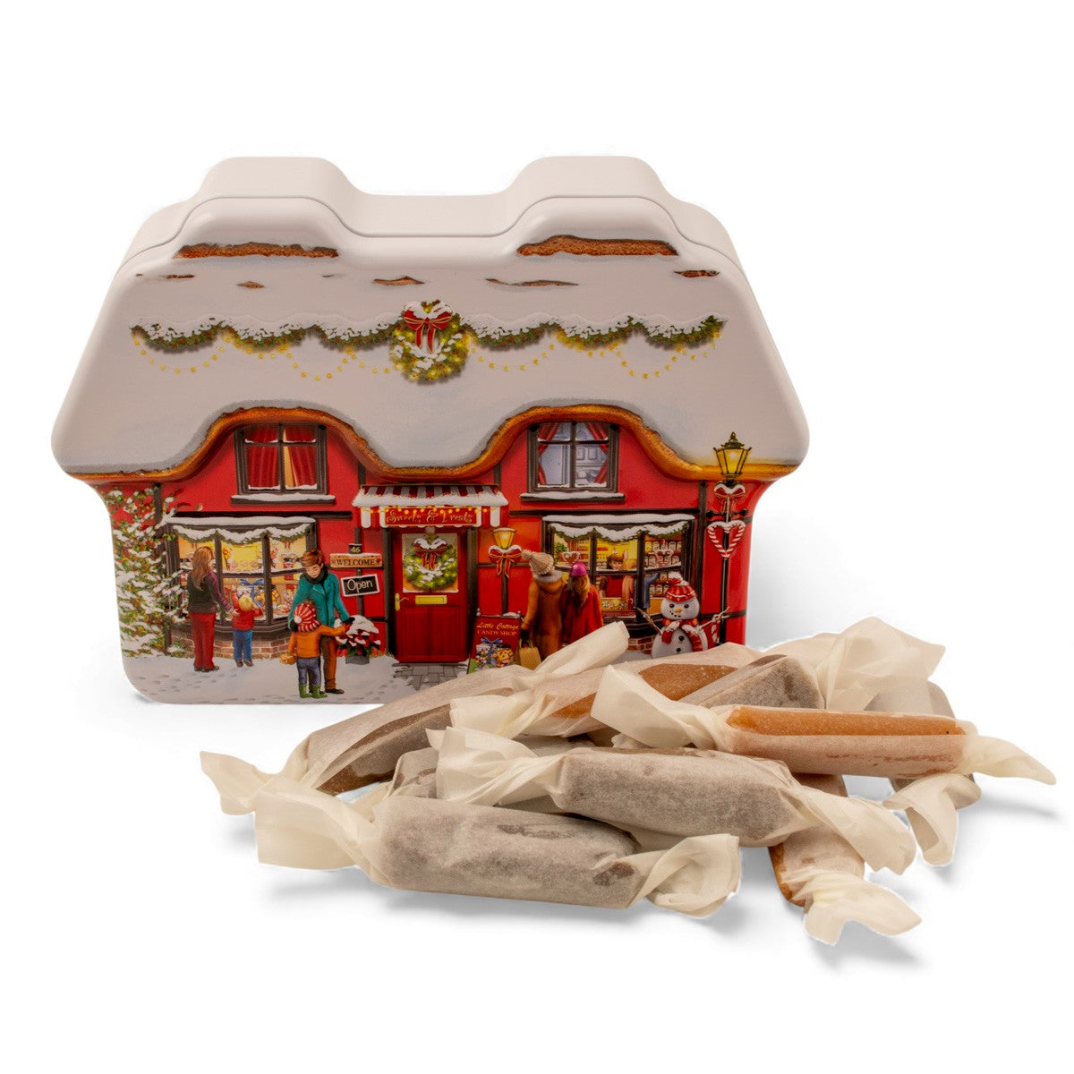 Plåtburk med hemkokta kolor (julblandning)