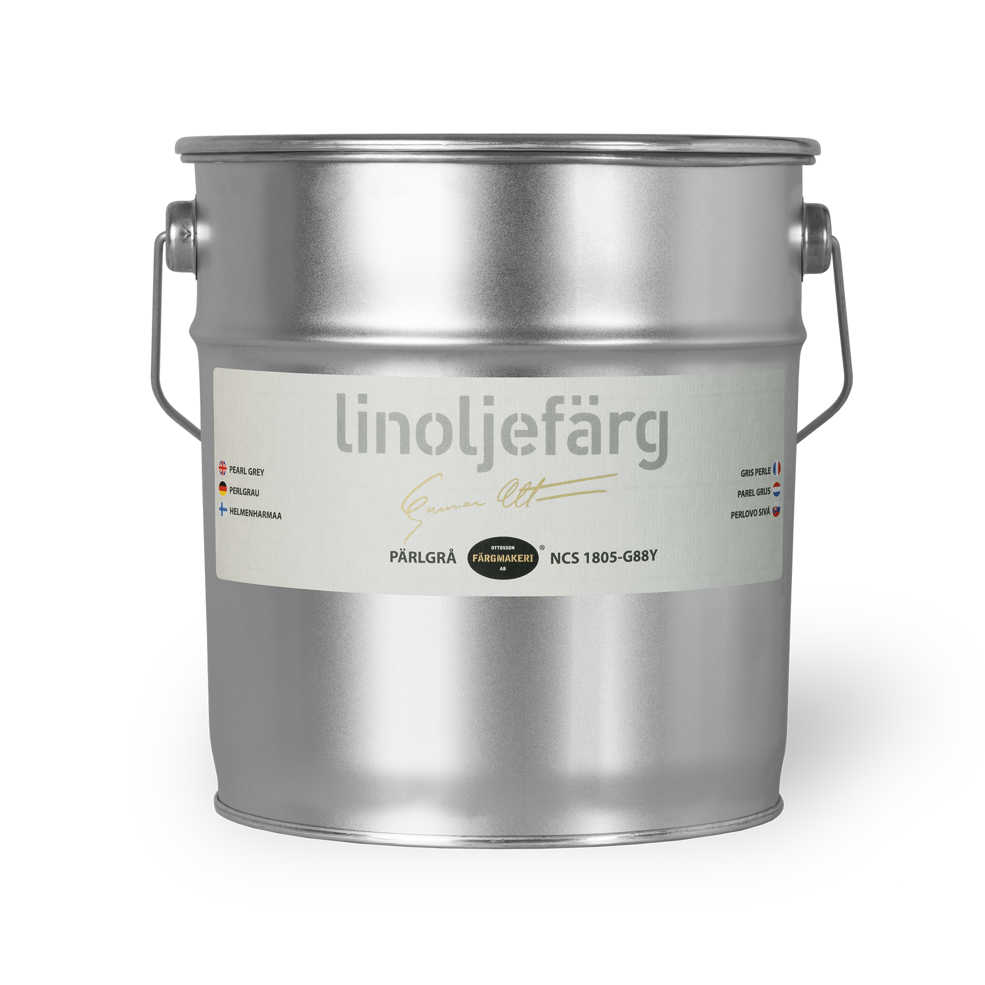 Perlgraue Leinölfarbe Ottossons