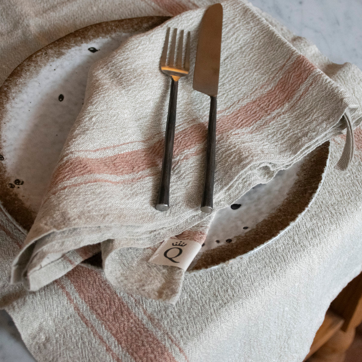 Køkkenhåndklæde Heard natur/okker 40x65 cm