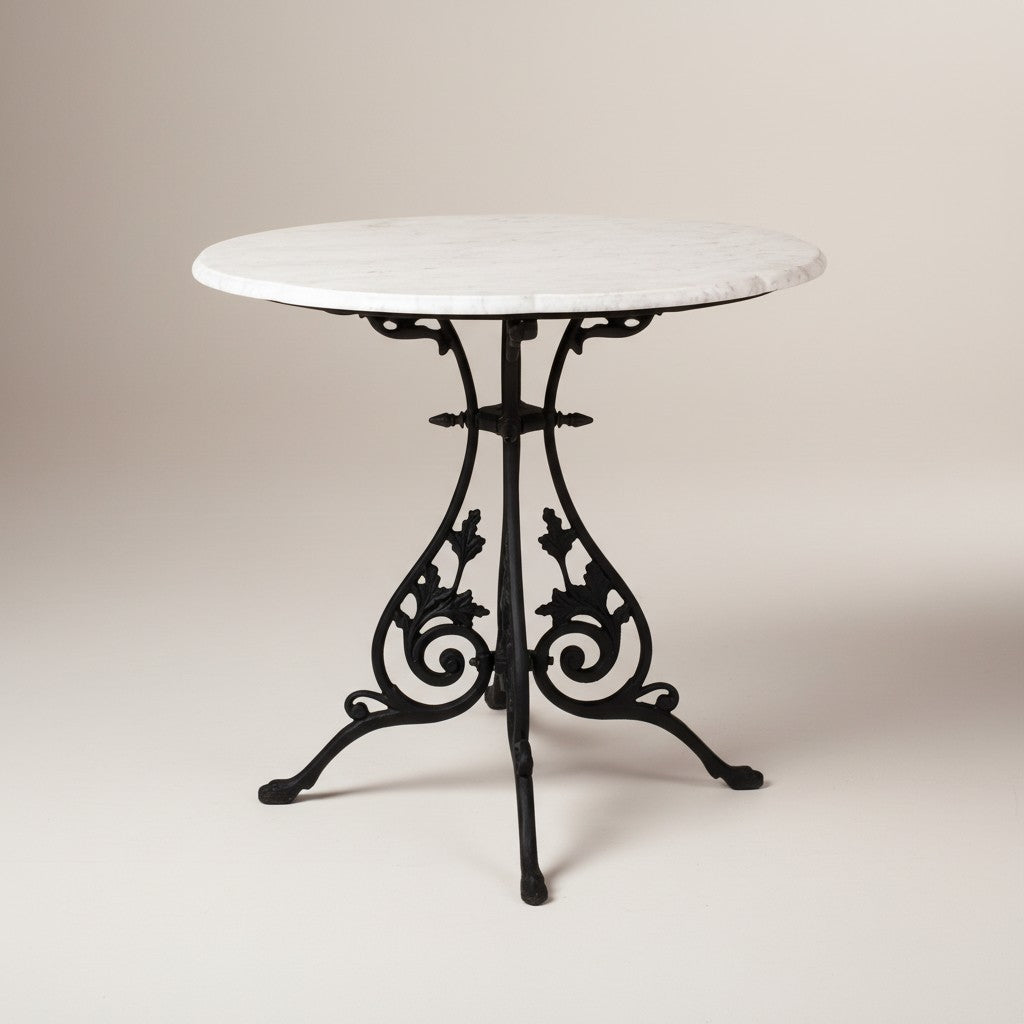 Cafébord Mölle runt med marmorskiva Ø 800 mm