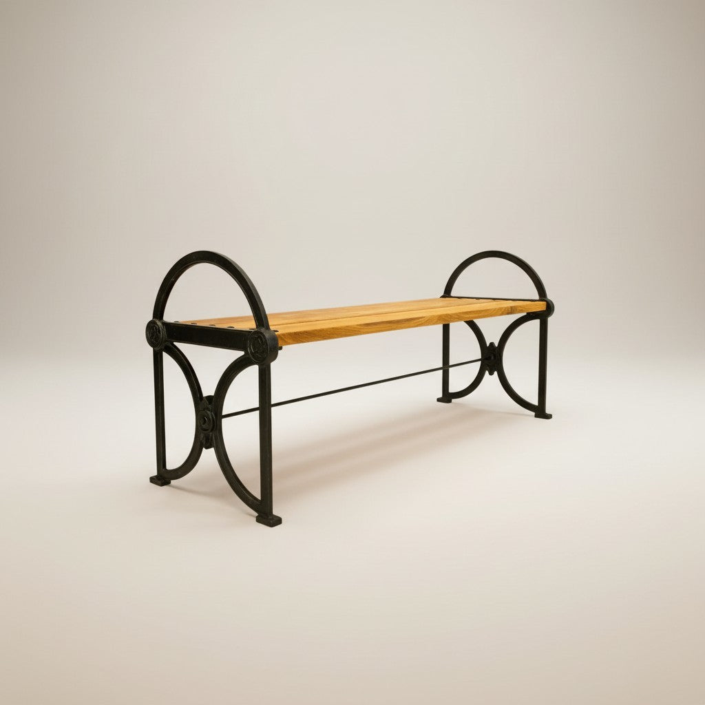Trädgårdsbänk Movitz gjutjärn & teak