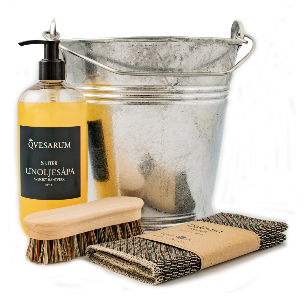 Kleines Scheuer-Set mit Leinölseife & Leinentuch