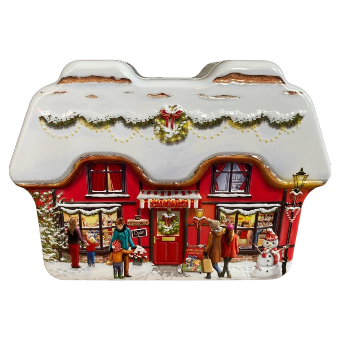 Blechdose für Weihnachtssüßigkeiten - Süßwarenladen
