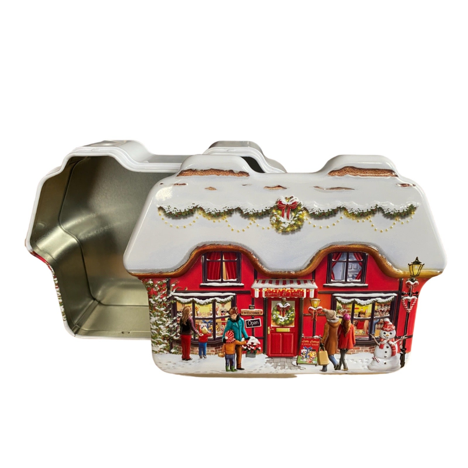 Blechdose für Weihnachtssüßigkeiten - Süßwarenladen