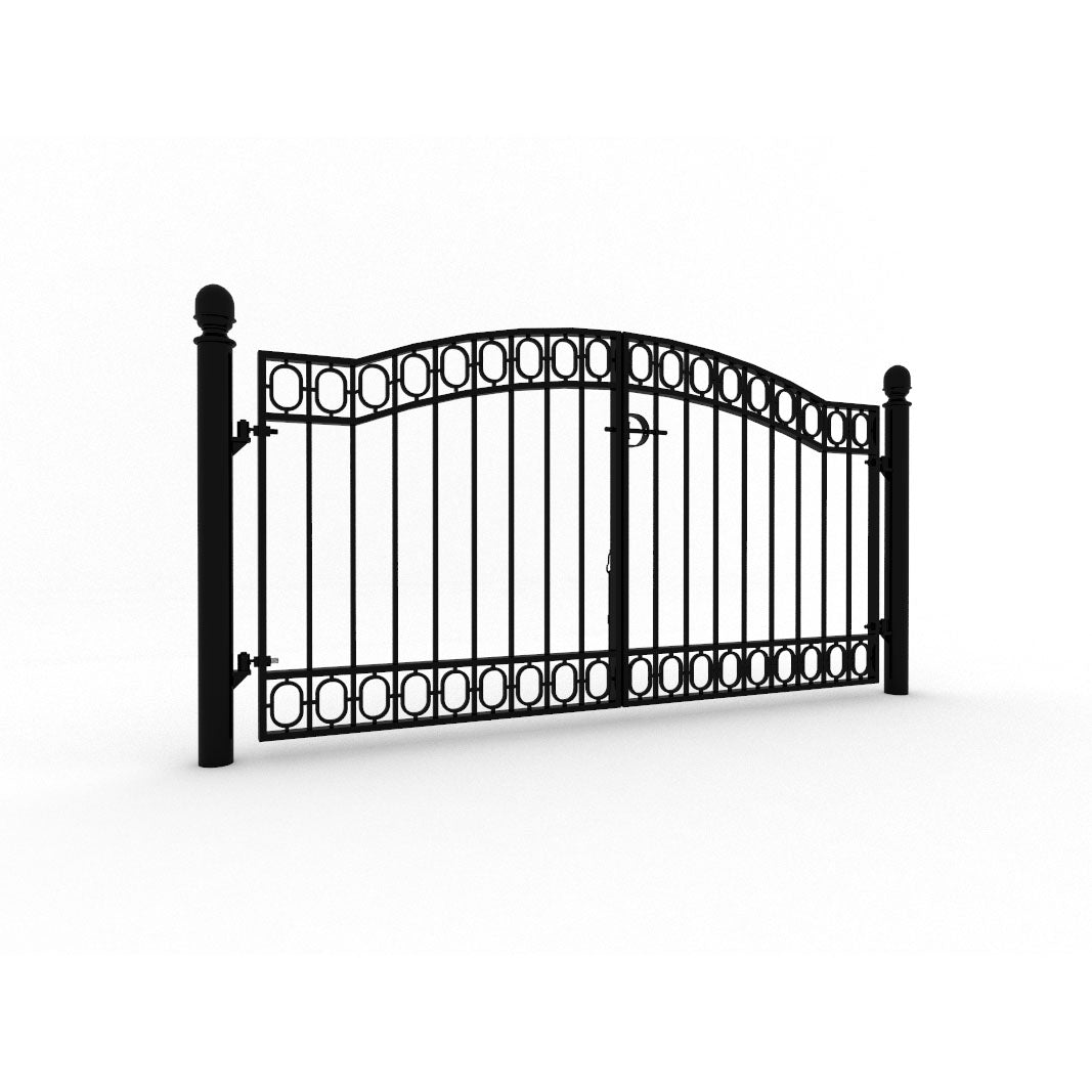 Sofiero måttanpassad smidesgrind dubbel med stolpar