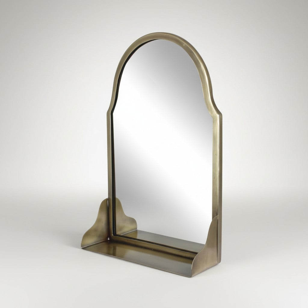 Spegel m. Hylla Antik Mässing