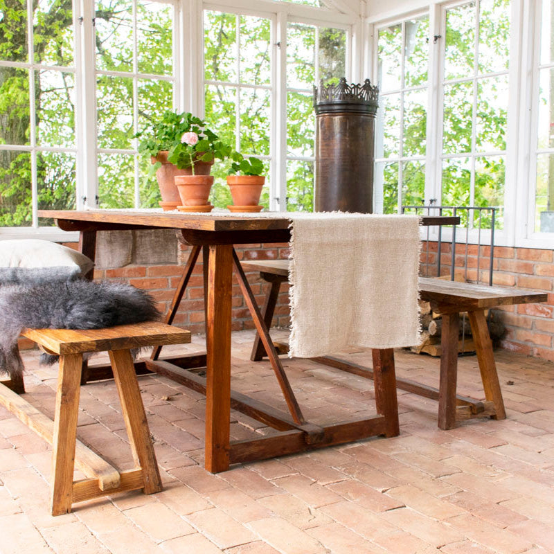 Träbänk vintage teak Ingrid