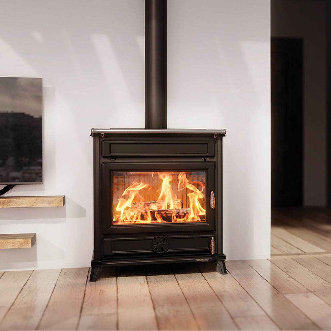 Vedspis fristående Thermorossi Agora gjutjärn