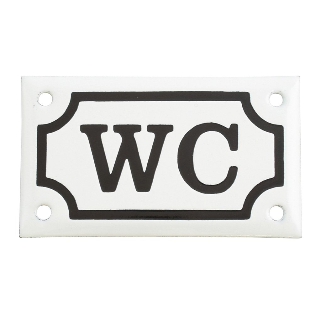 Emaljeskilt WC hvid